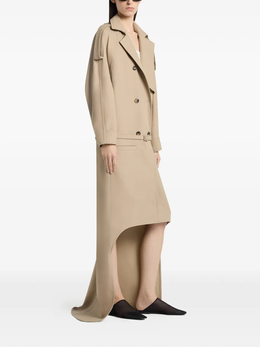 Courrèges Asymmetrische trenchcoat Beige