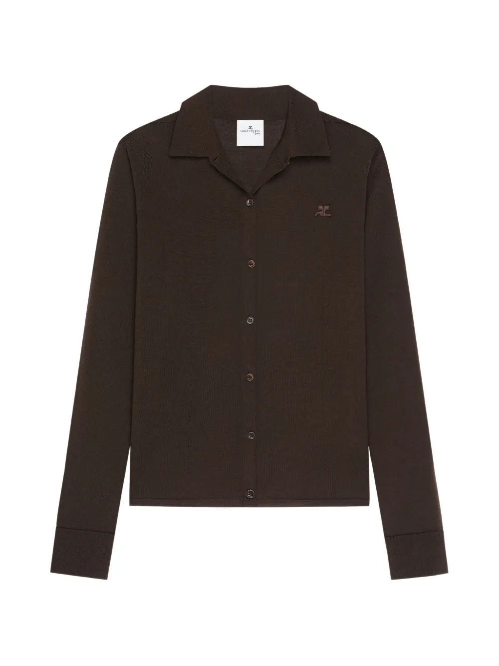 Courrèges Cardigan con revers a lancia - Marrone