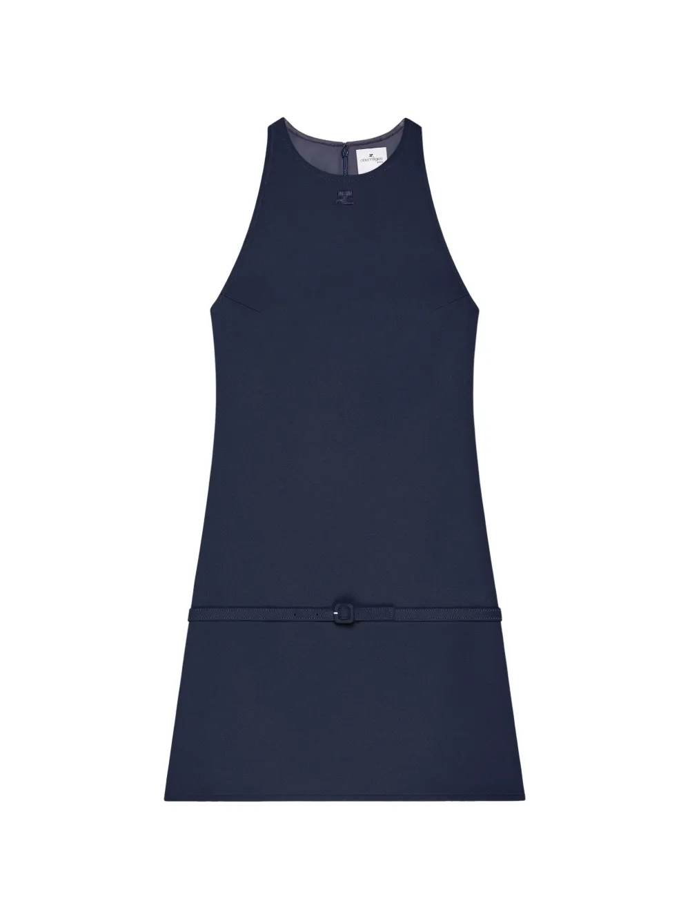 Courrèges Abito corto con cintura - Blu