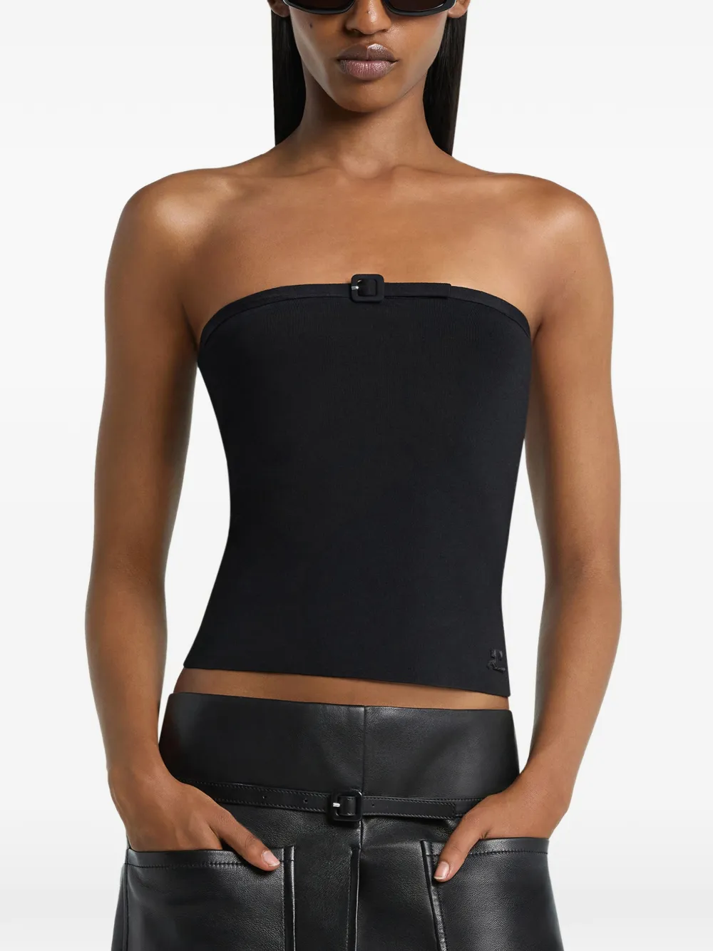 Courrèges Top met gesp Zwart