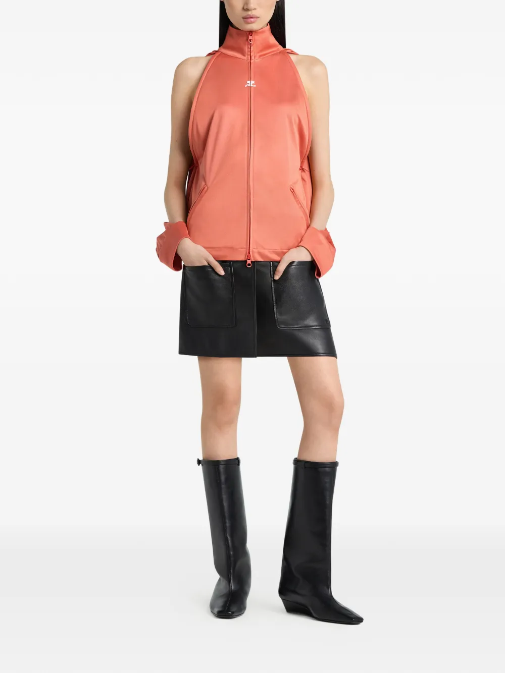 Courrèges Sweater met rits Oranje