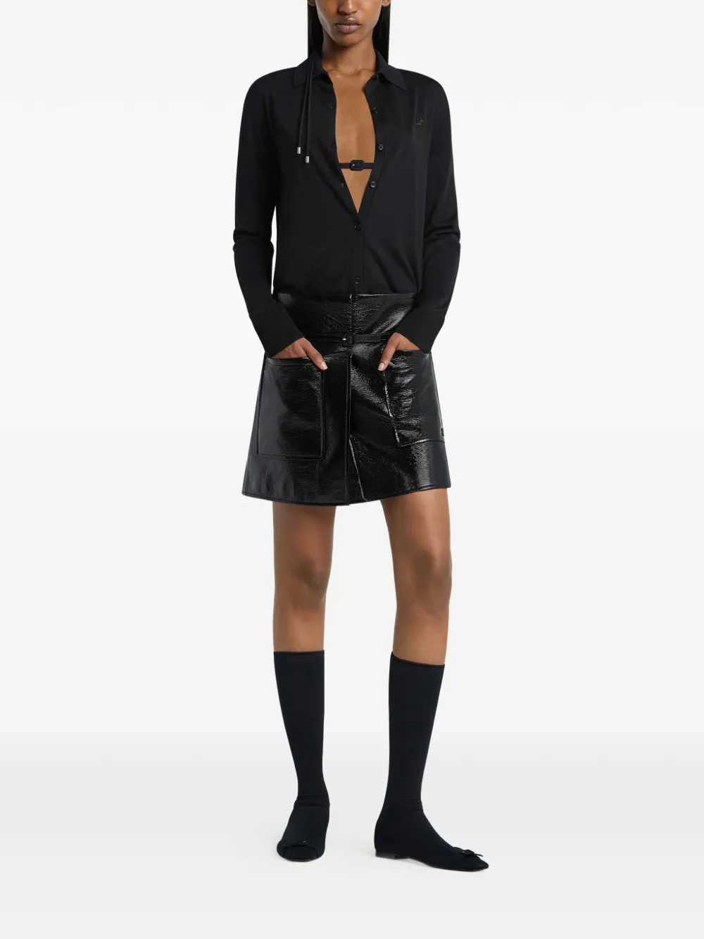 Courrèges Vest met polokraag Zwart