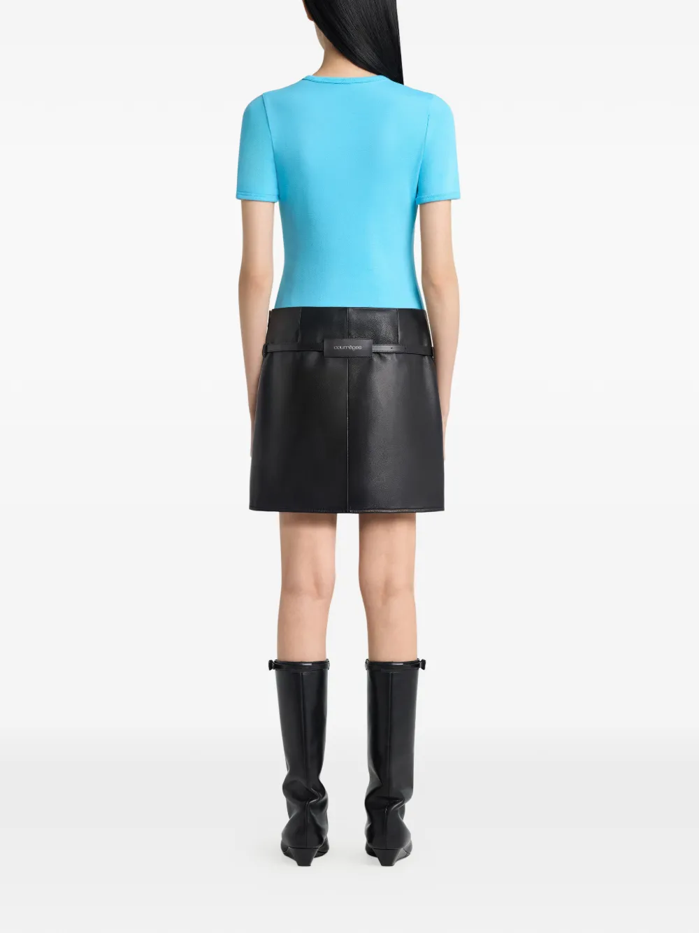 Courrèges T-shirt met geborduurd logo Blauw