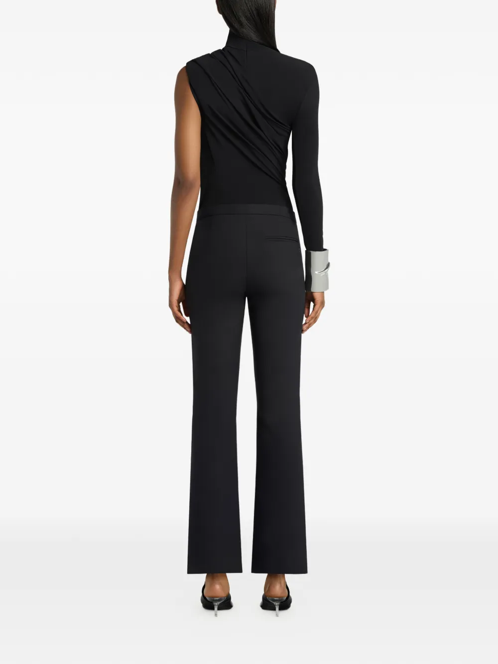 Courrèges Asymmetrische gedrapeerde top Zwart