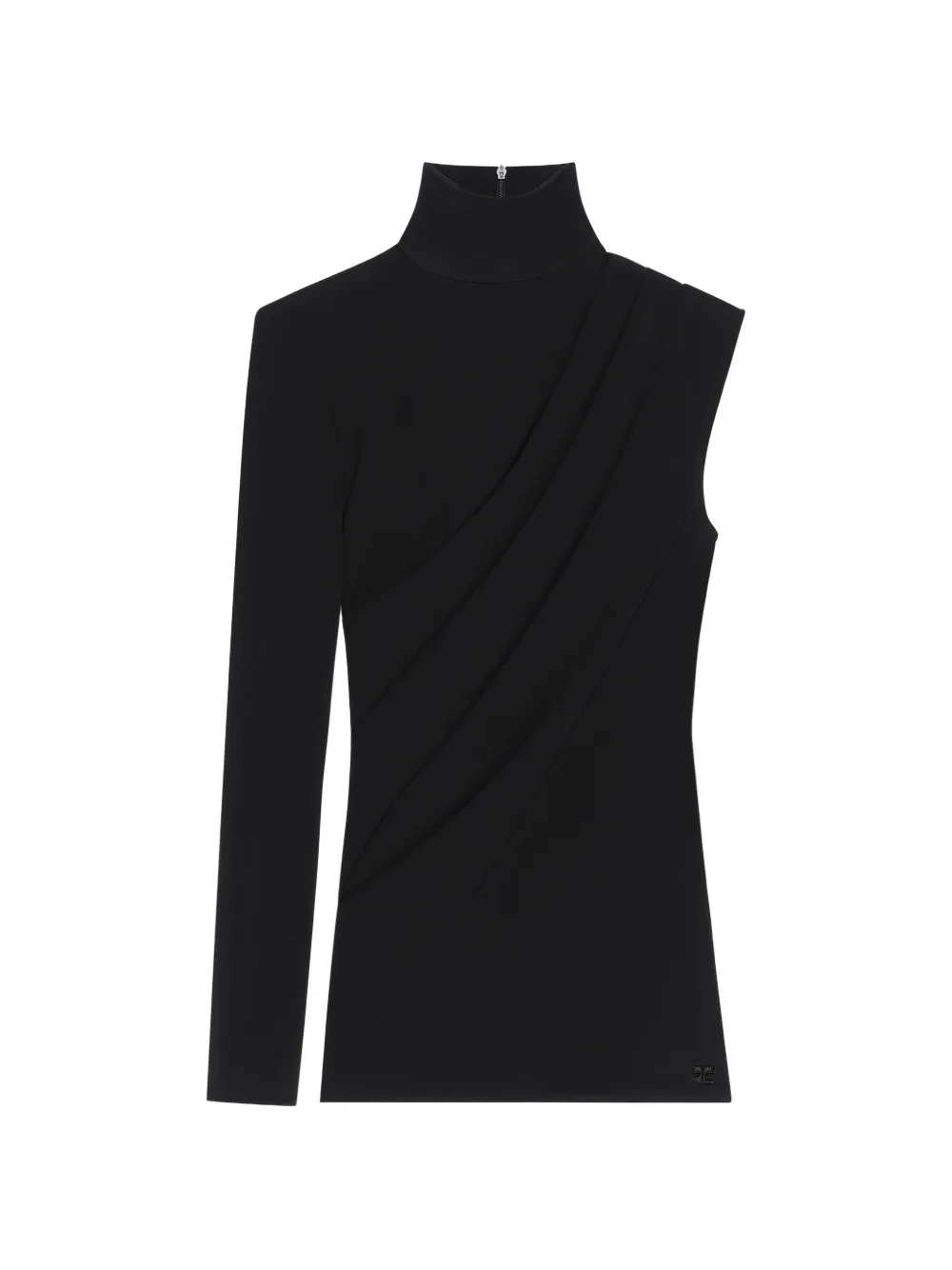Courrèges Top monospalla drappeggiato - Nero