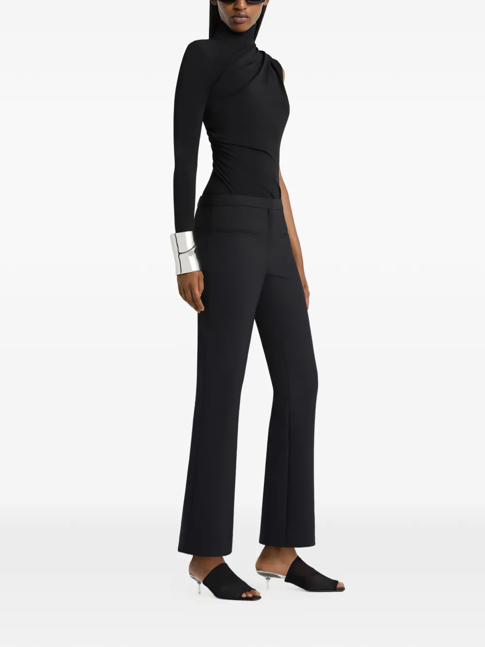 Courrèges Asymmetrische gedrapeerde top Zwart