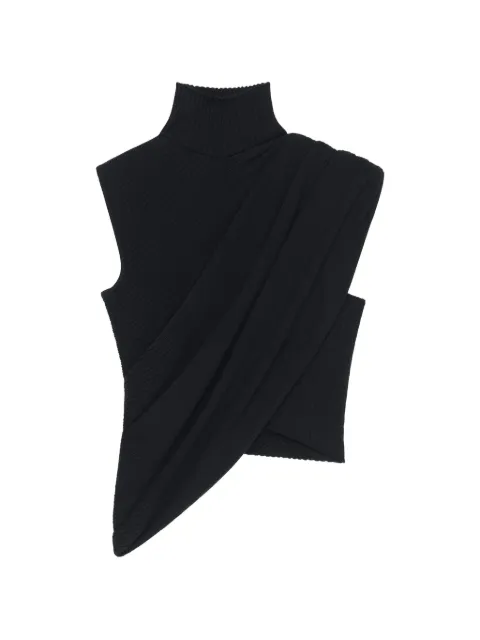 Courrèges top de canalé con detalle retorcido