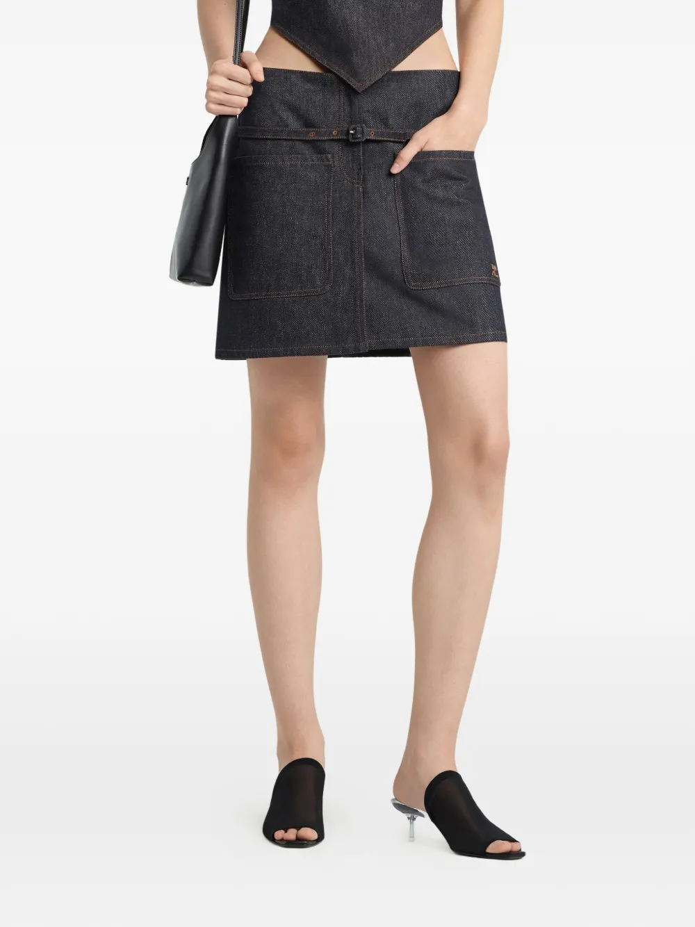 Courrèges Mini-rok met klepzak Blauw