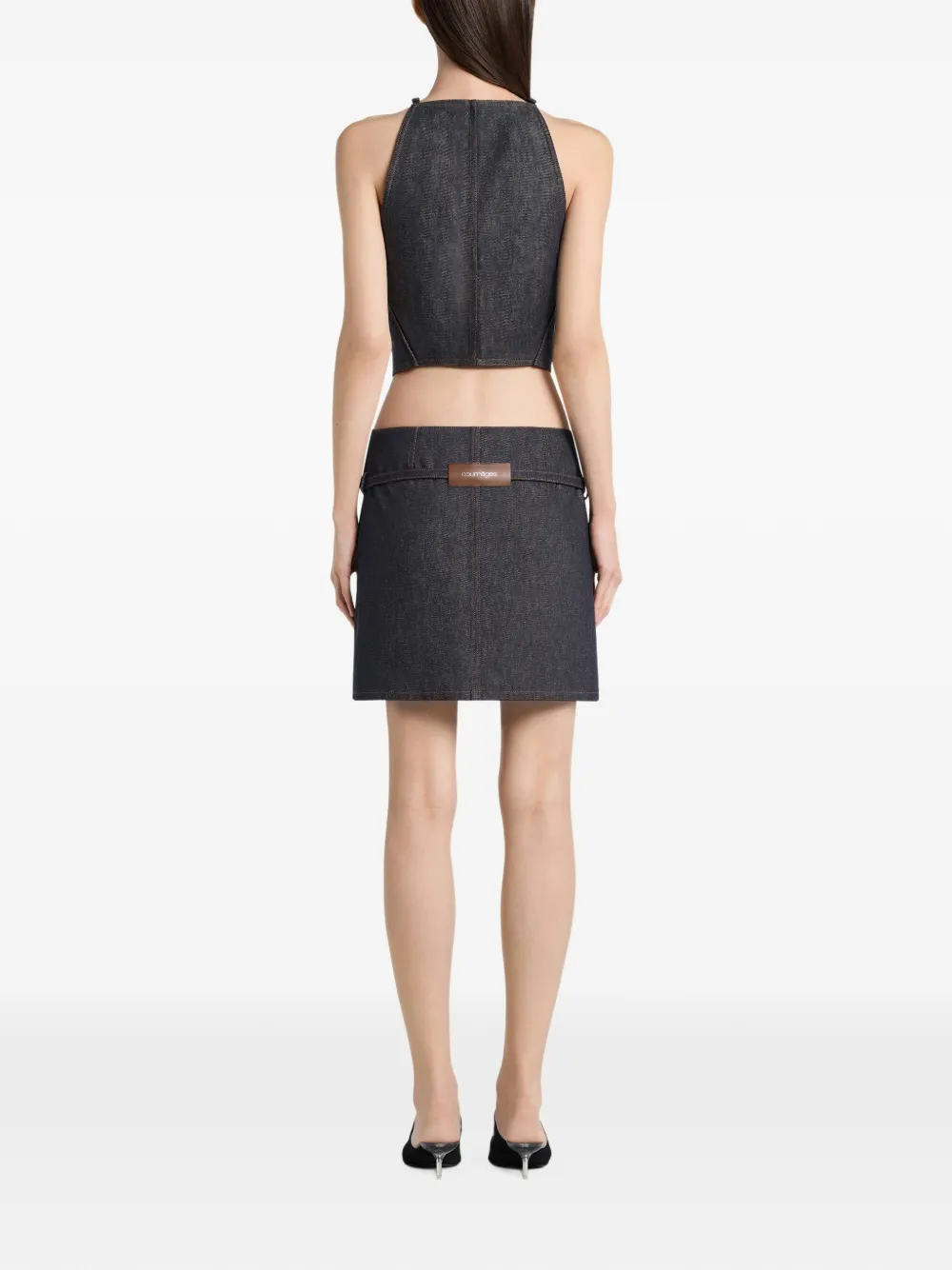 Courrèges Mini-rok met klepzak Blauw