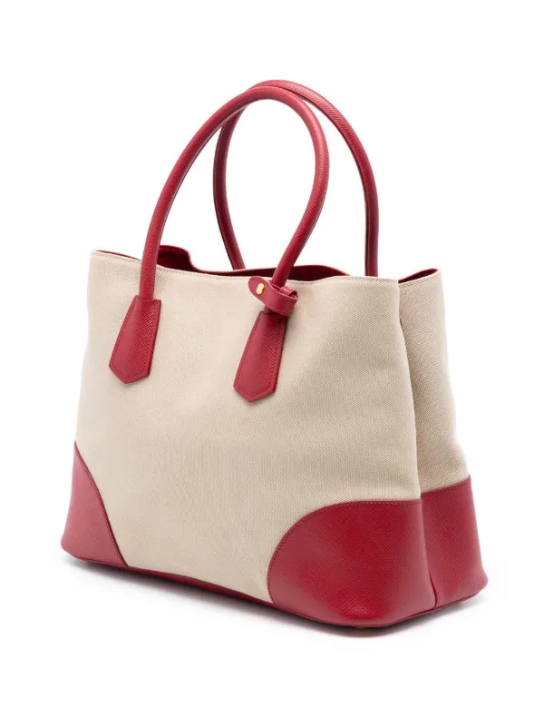 PRADA カナパ Prada Pre-Owned 2010-2025 Large Canapa And Saffiano Double Satchel