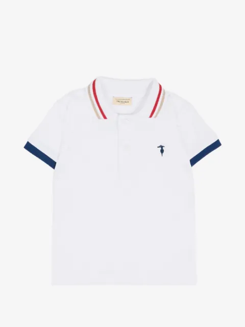 TRUSSARDI JUNIOR striped-collar polo shirt