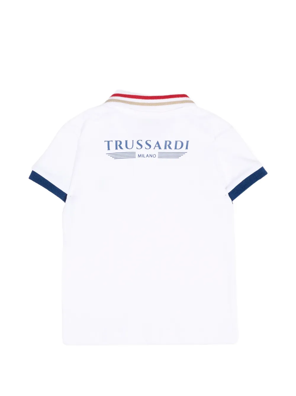  Trussardi Junior Striped-collar Polo Shirt - White 
