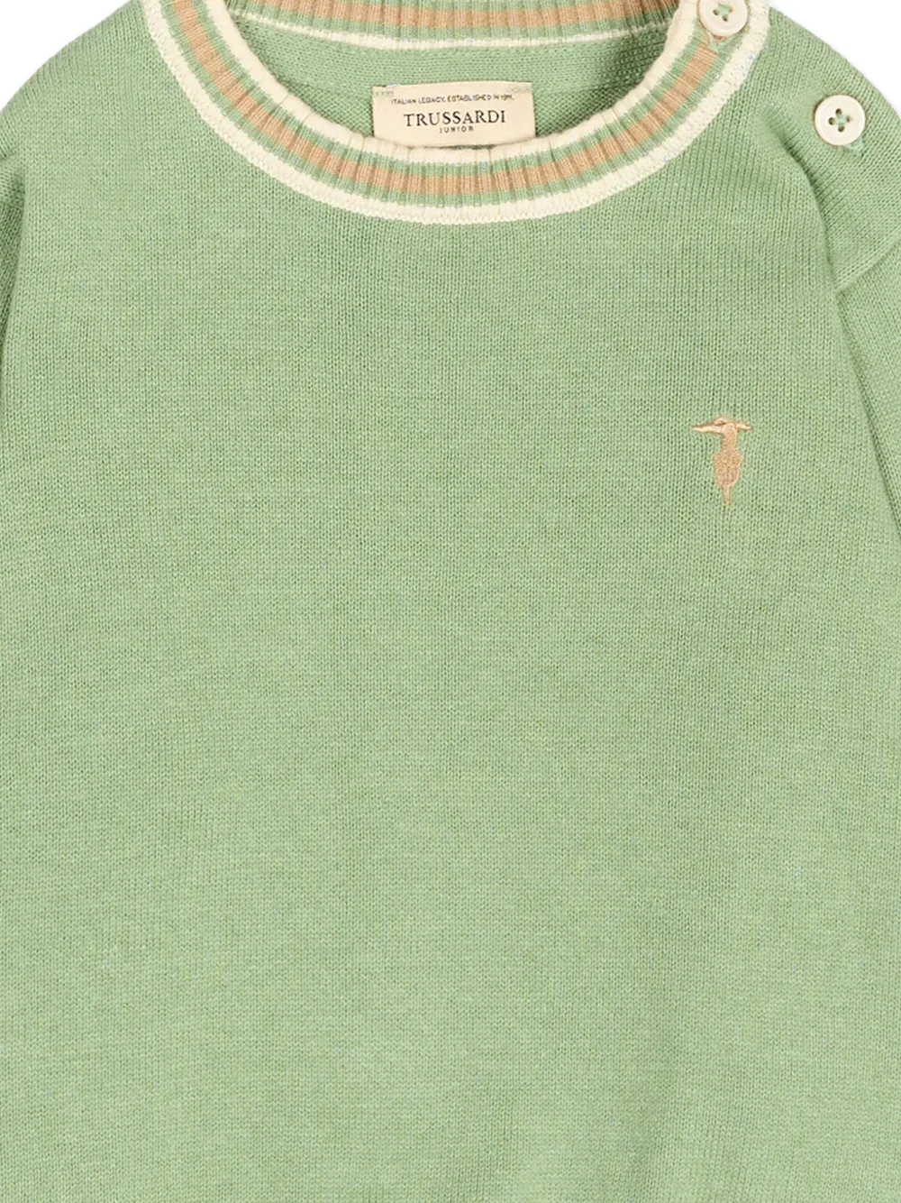  Trussardi Junior Logo-embroidered Sweater - Green 