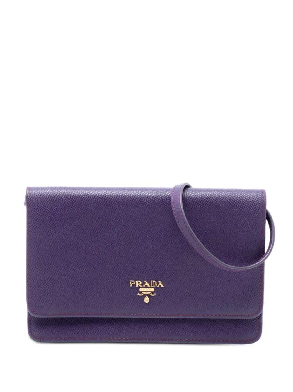 Prada Pre-Owned 2010-2026 Saffiano Wallet on Strap crossbody bag - Viola