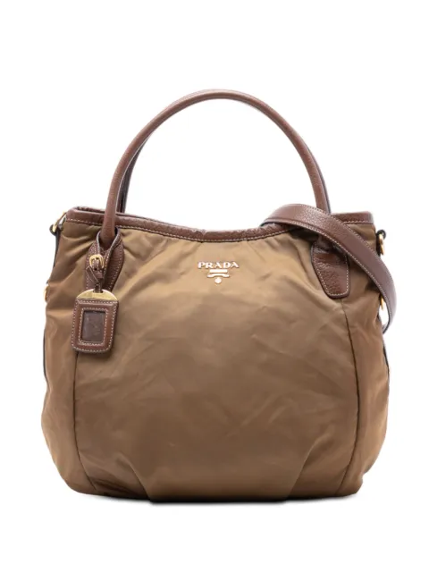 Prada Pre-Owned 2000-2025 Vitello Daino Trimmed Tessuto satchel