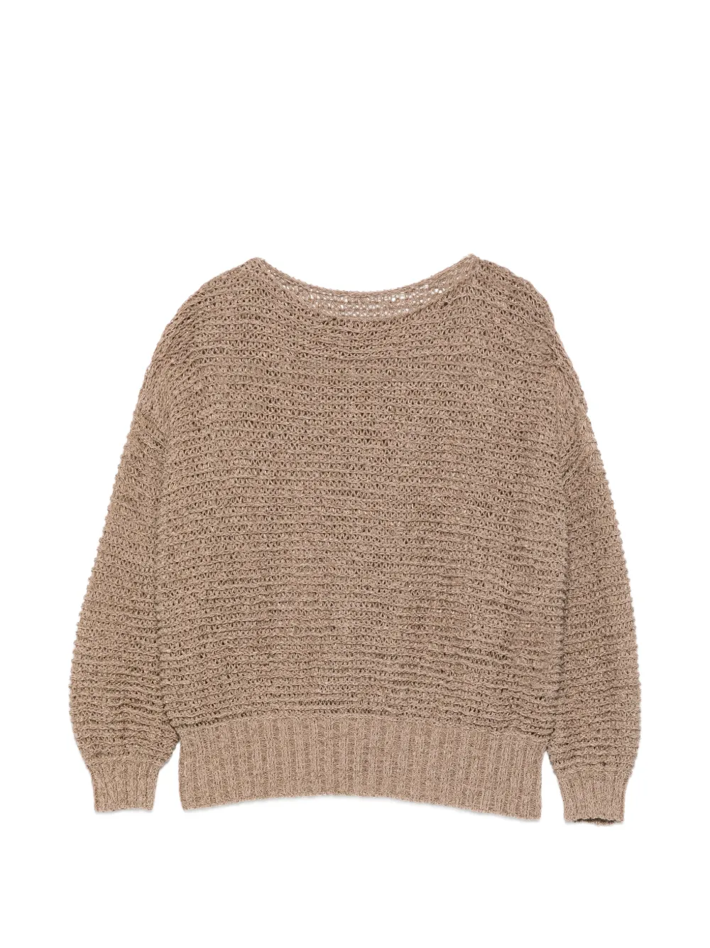 base knitted sweater - Marrone