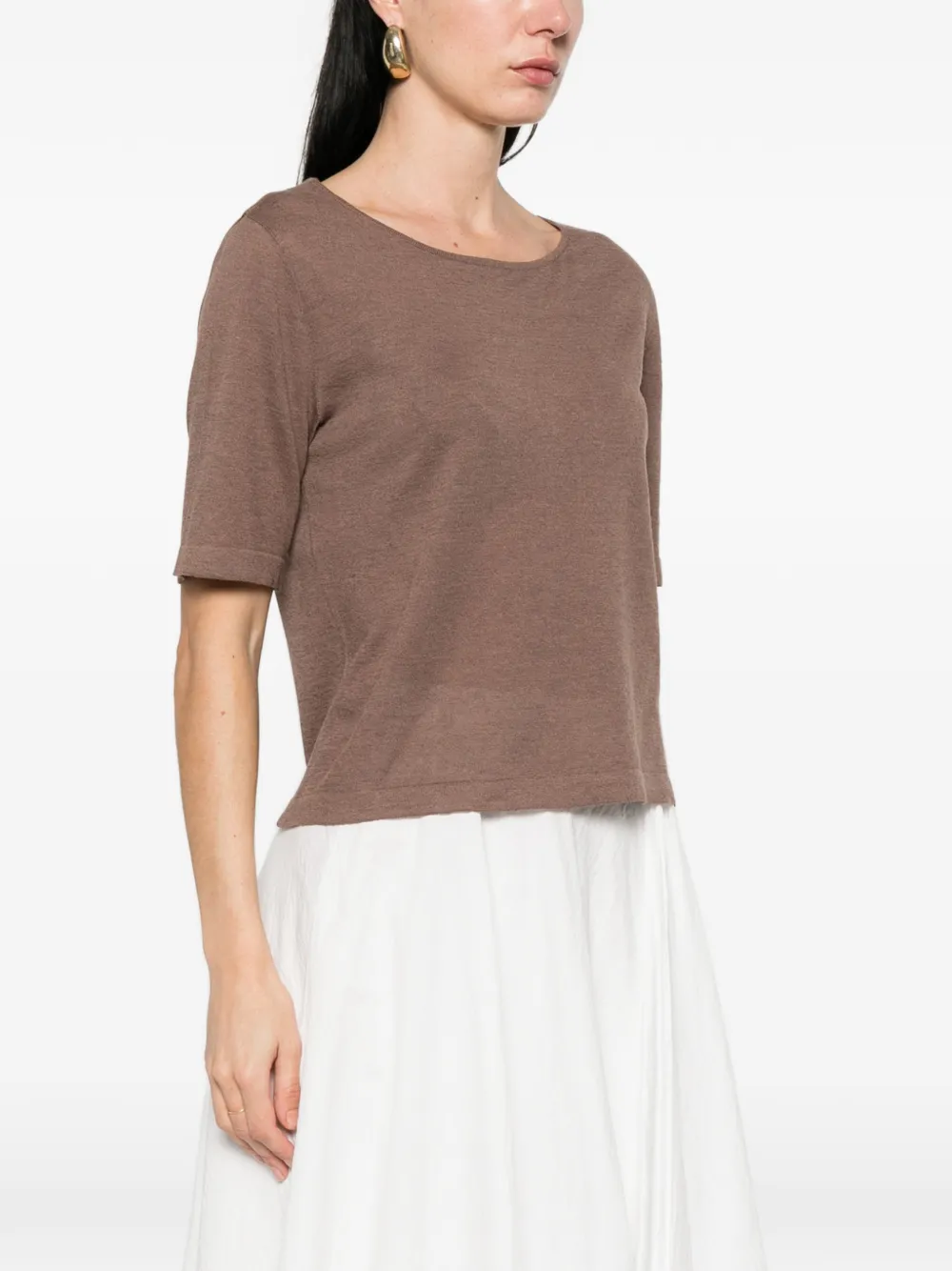  Base Round-neck T-shirt - Brown 