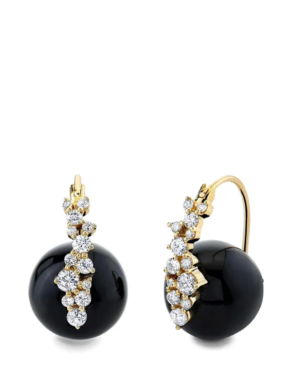Sydney Evan 14kt Yellow Gold Onyx Earrings