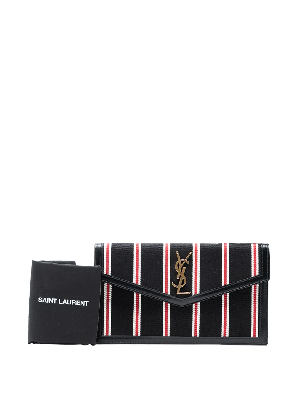 2021 Canvas Striped Uptown Pouch Clutch Bag