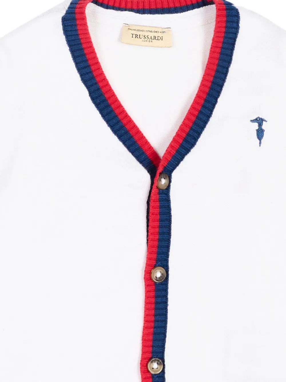  Trussardi Junior Stripe-trim Cardigan - White 