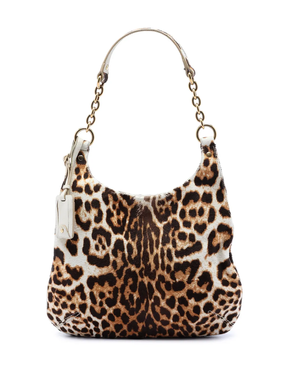 Saint Laurent Pre-Owned 2014 Leopard Print Pony Hair Metropolis shoulder bag - Marrone