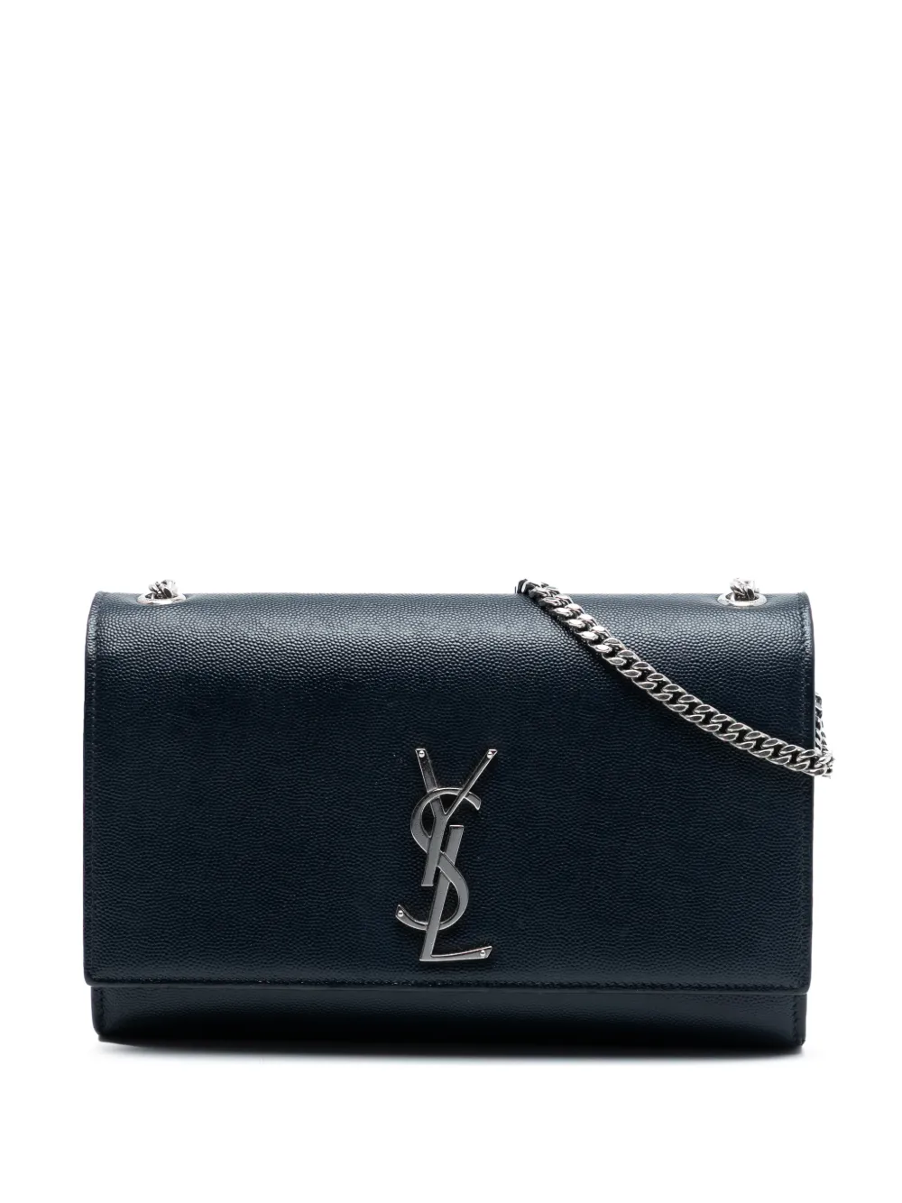 Saint Laurent Pre-Owned 2017 Medium Grain De Poudre Monogram Kate crossbody bag - Blu