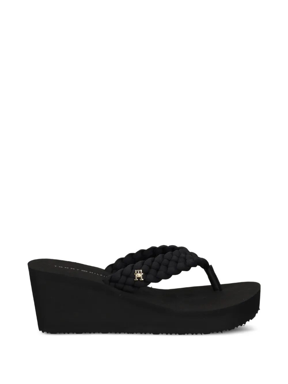 Tommy Hilfiger braided wedge slides - Nero
