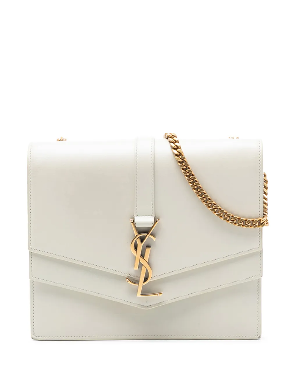 Saint Laurent Pre-Owned 2018 Medium Leather Monogram Sulpice crossbody bag - Bianco