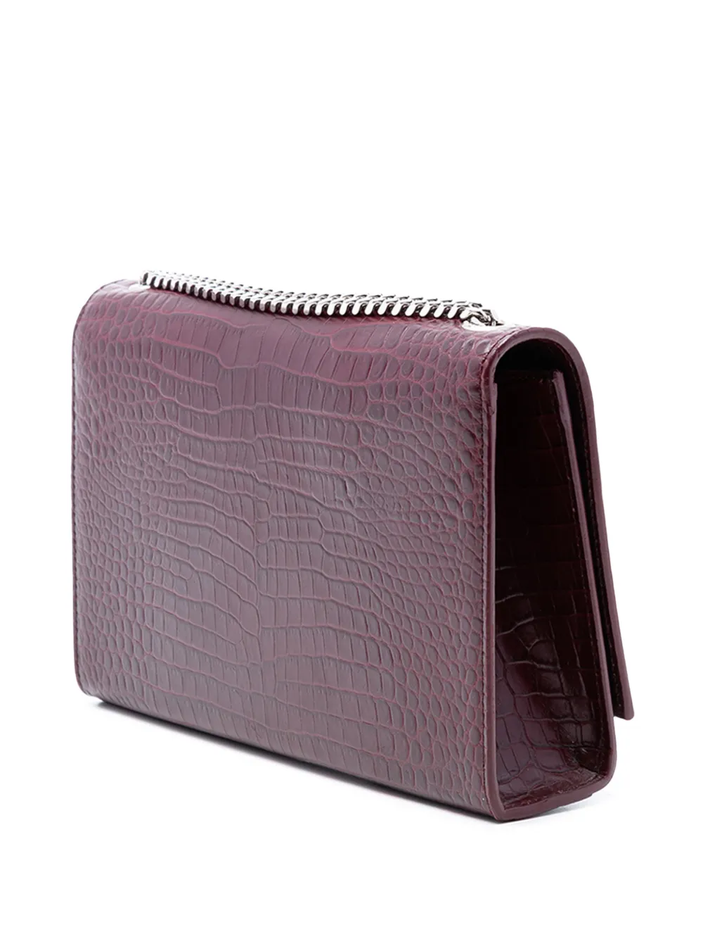 2016 Medium Croc Embossed Leather Monogram Kate Tassel Crossbody Bag