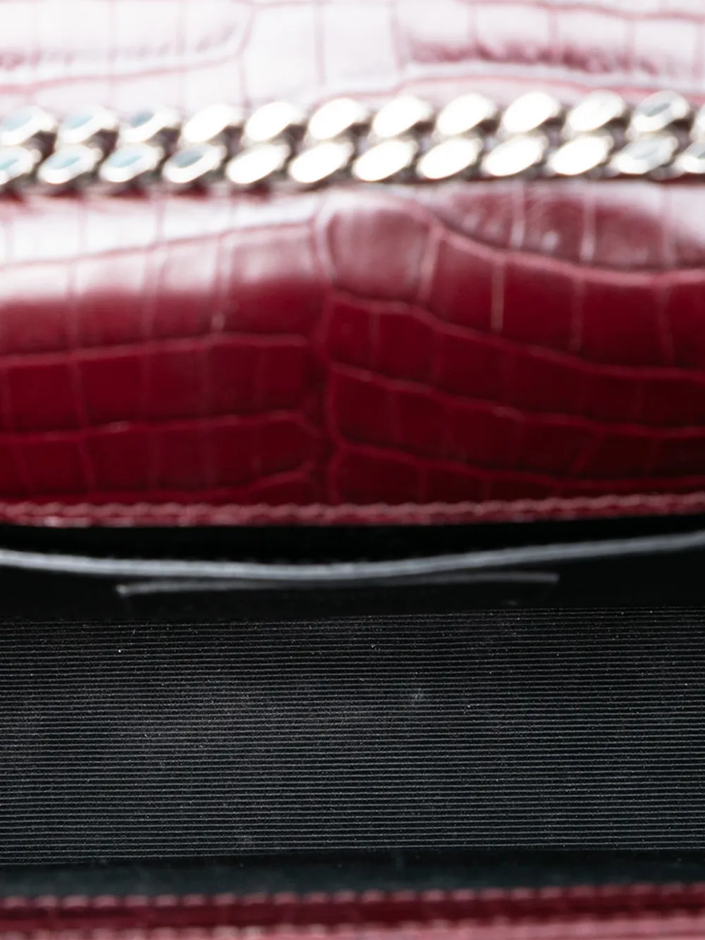 2016 Medium Croc Embossed Leather Monogram Kate Tassel Crossbody Bag