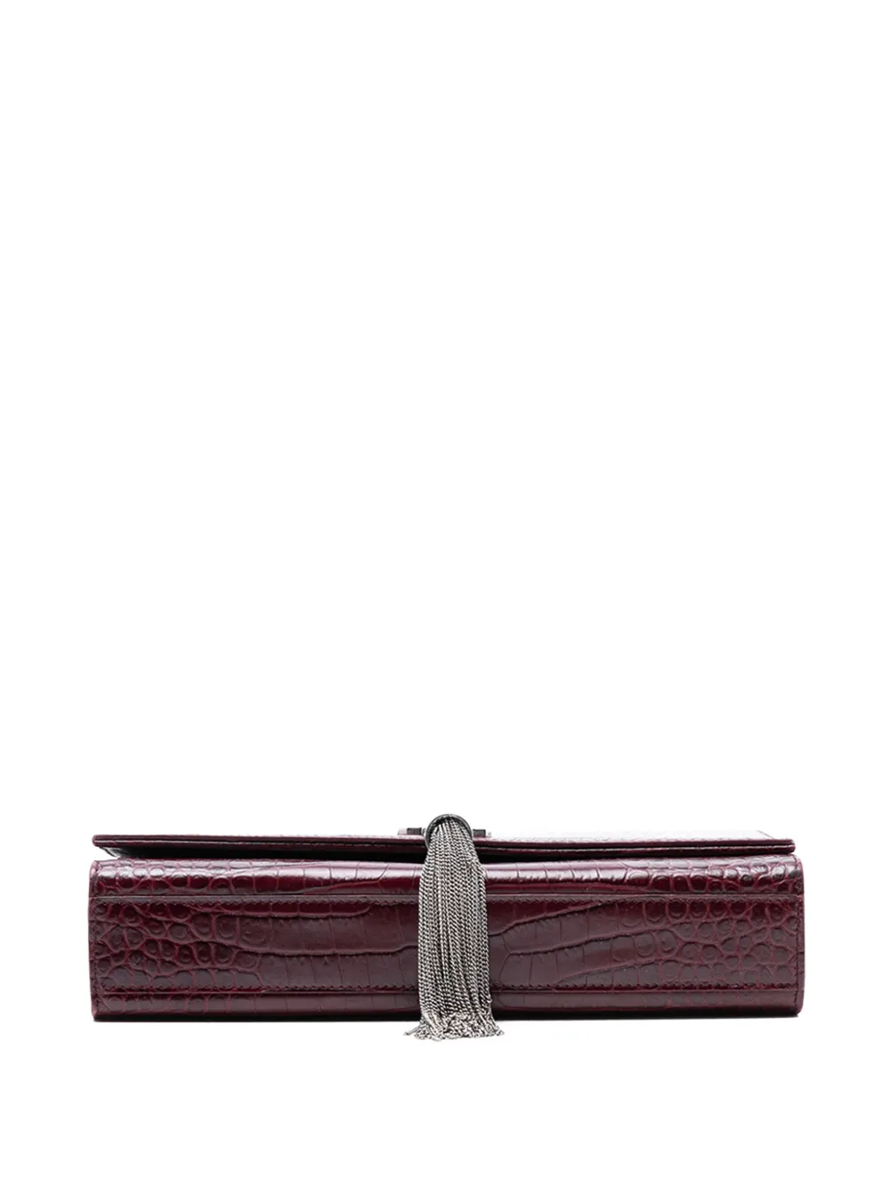 2016 Medium Croc Embossed Leather Monogram Kate Tassel Crossbody Bag