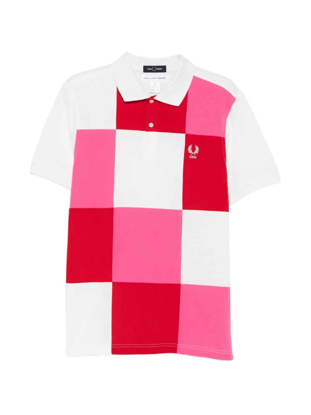 Comme Des Garçons Shirt x Fred Perry patchwork pique polo shirt - Rosa
