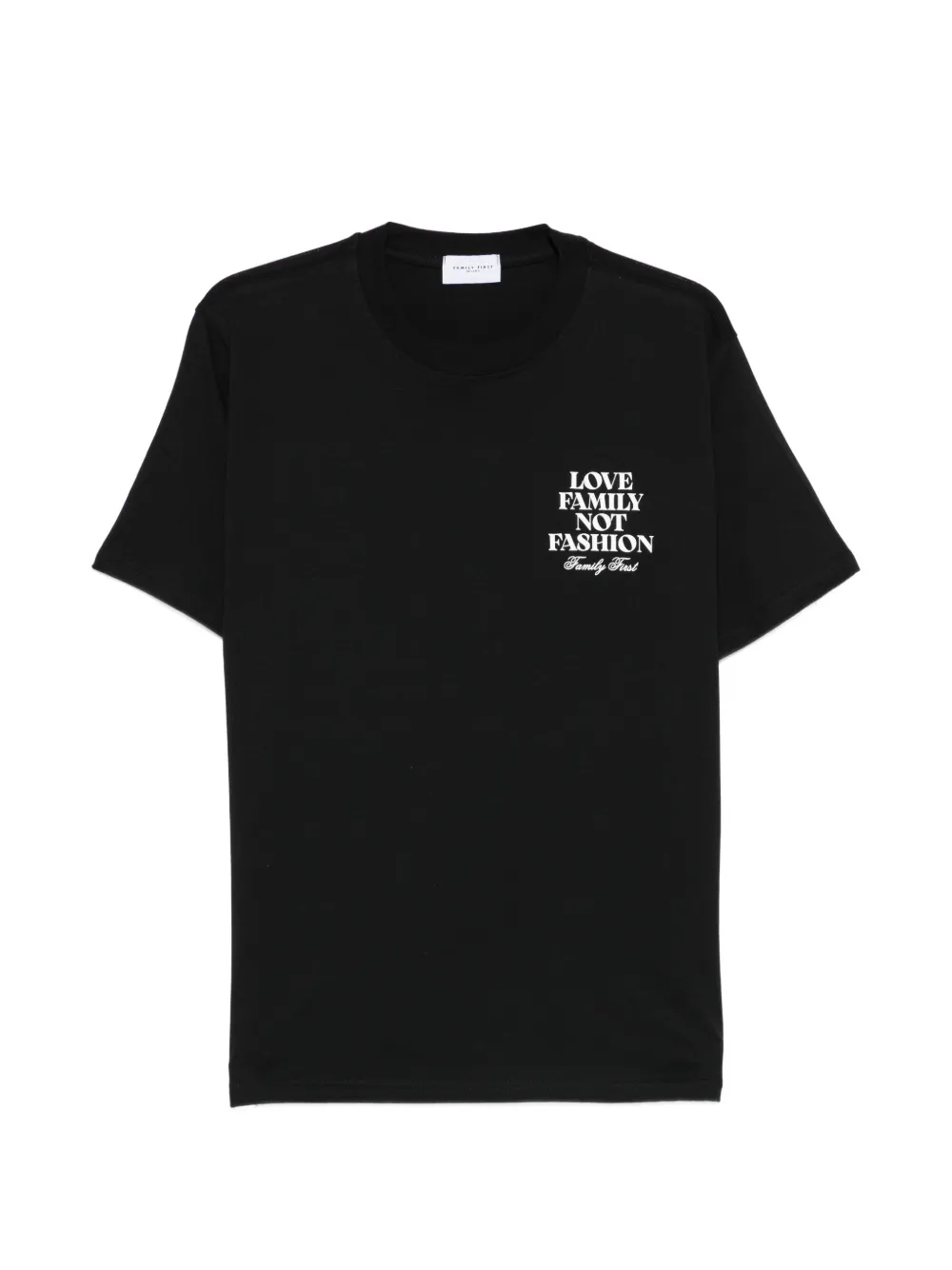 Family First crew-neck printed T-shirt - Nero