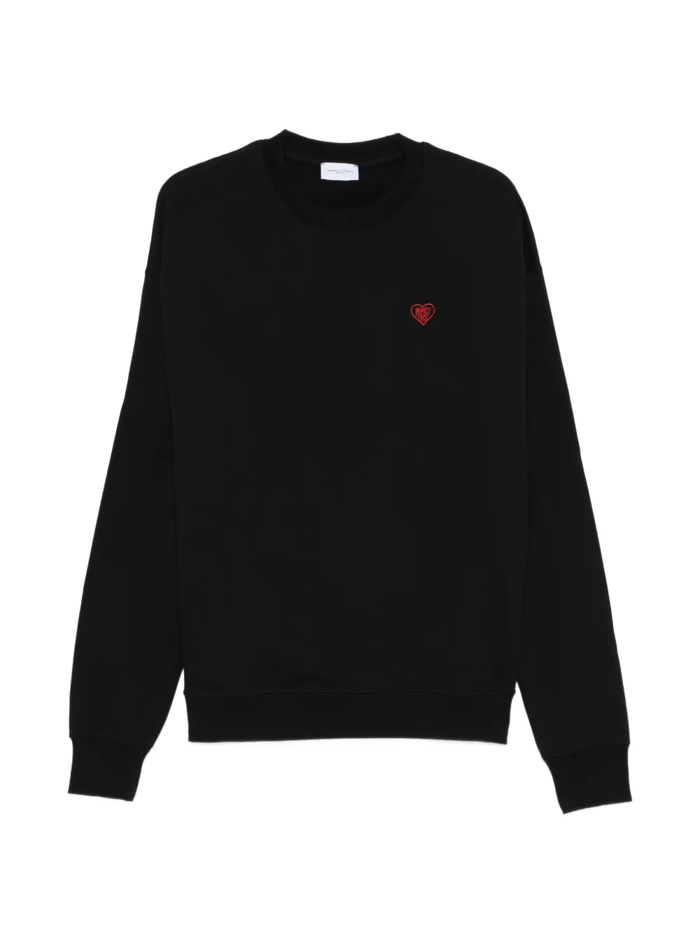 Family First heart-embroidery sweatshirt - Nero