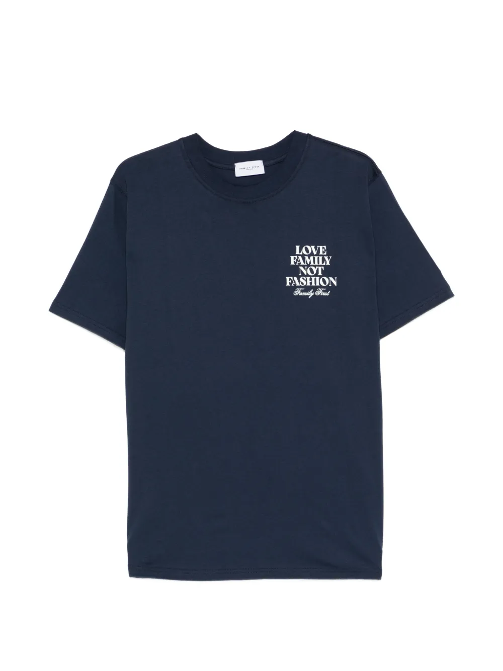 Family First short-sleeve lettering T-shirt - Blau