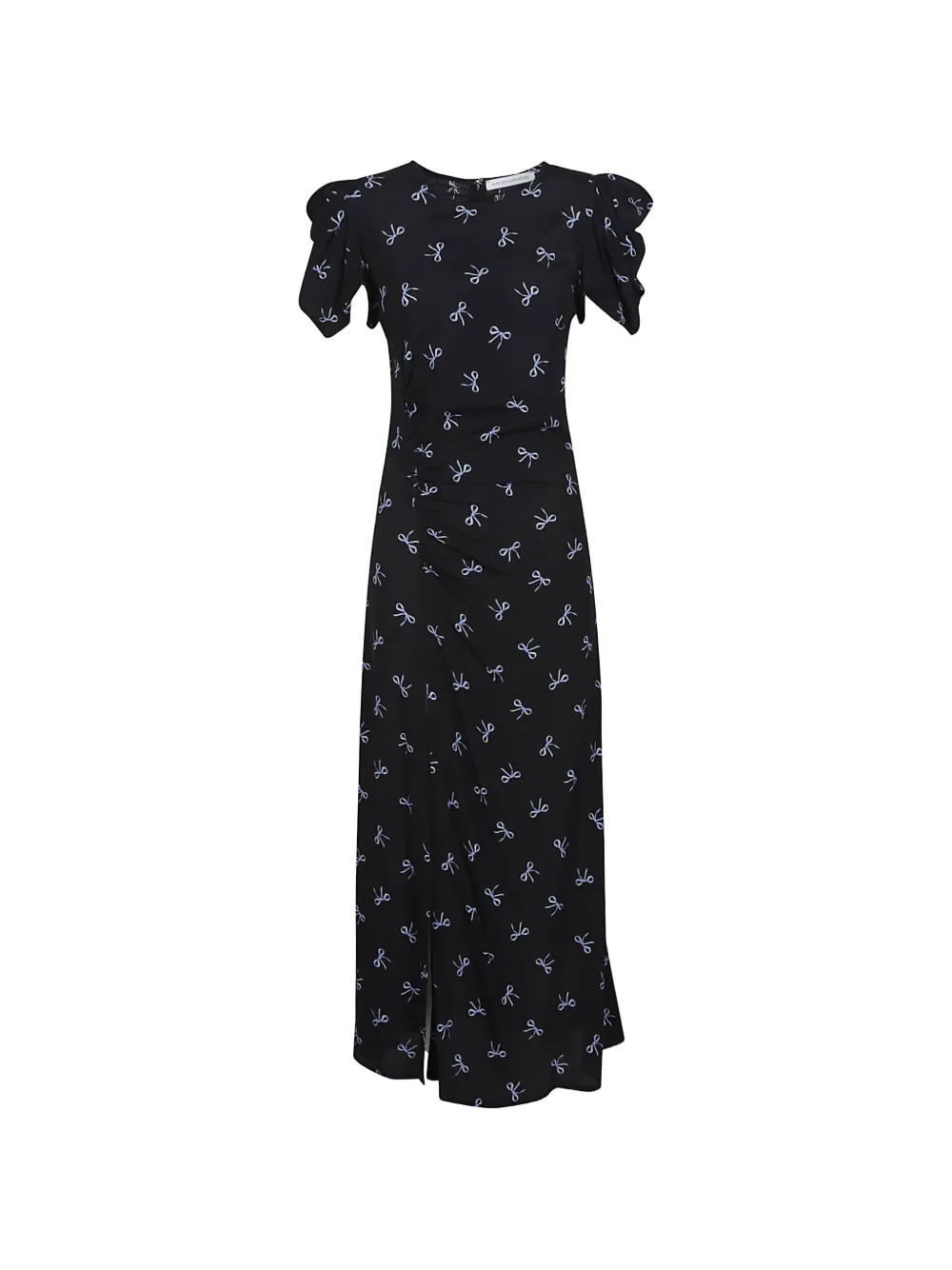 MAR DE MARGARITAS Kristel ruffled-sleeves print dress - Nero