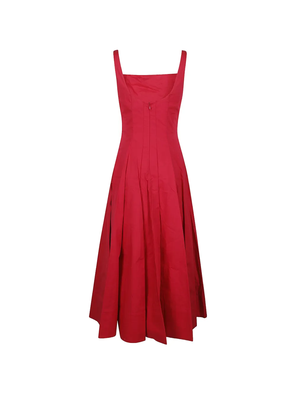  Staud Wells Midi Square-neck Dress - Red 