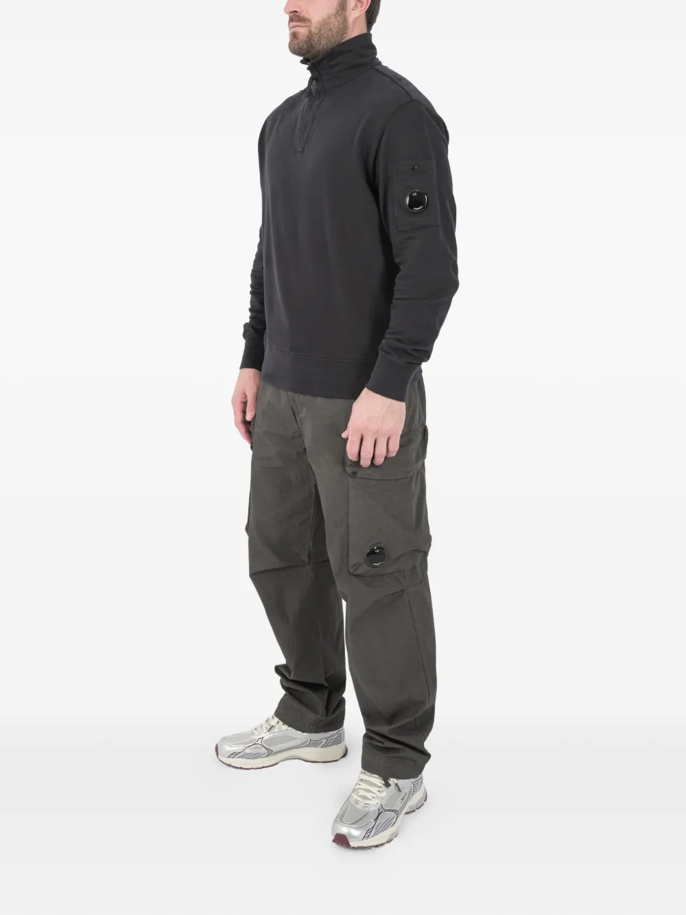 C.P. Company Sweater met trechterhals Zwart