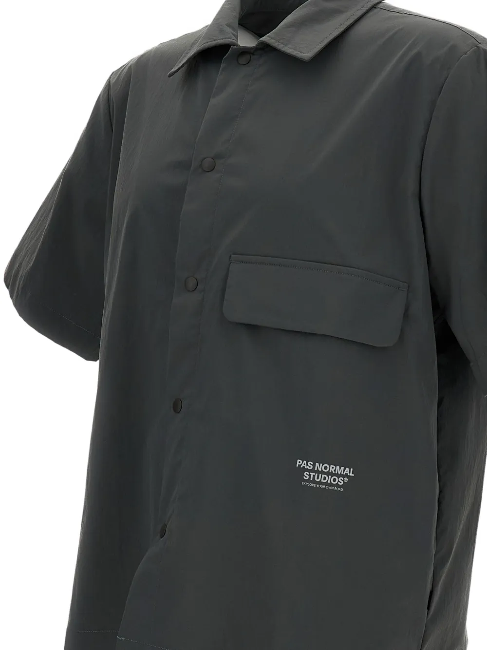  Pas Normal Studios Chest-pocket Short-sleeve Shirt - Grey 