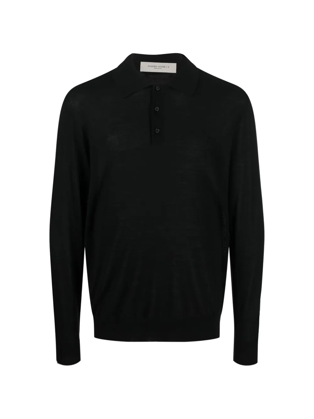 Golden Goose long-sleeve knitted polo shirt - Nero