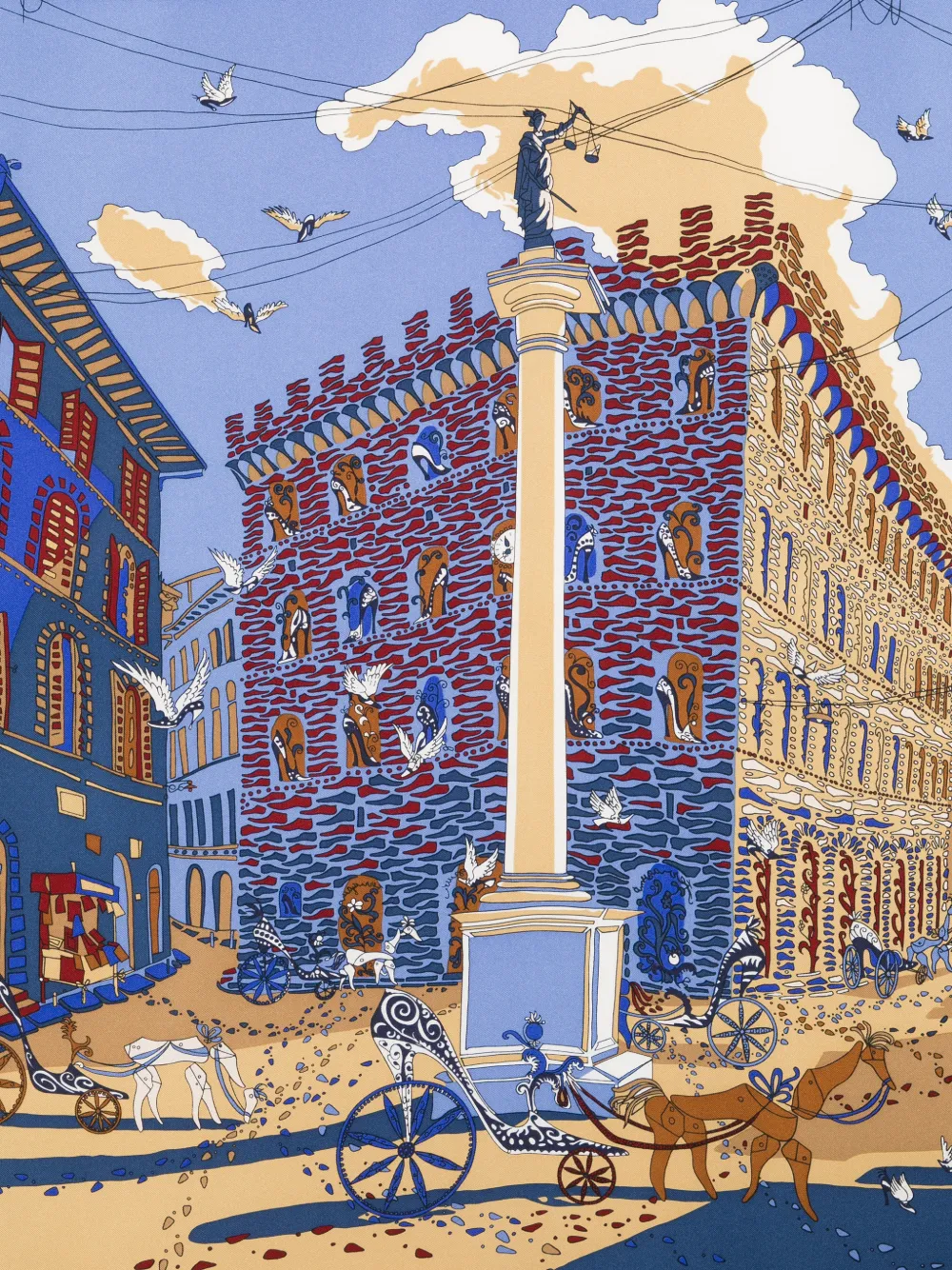 Ferragamo Palazzo Spini Feroni sjaal met print Blauw