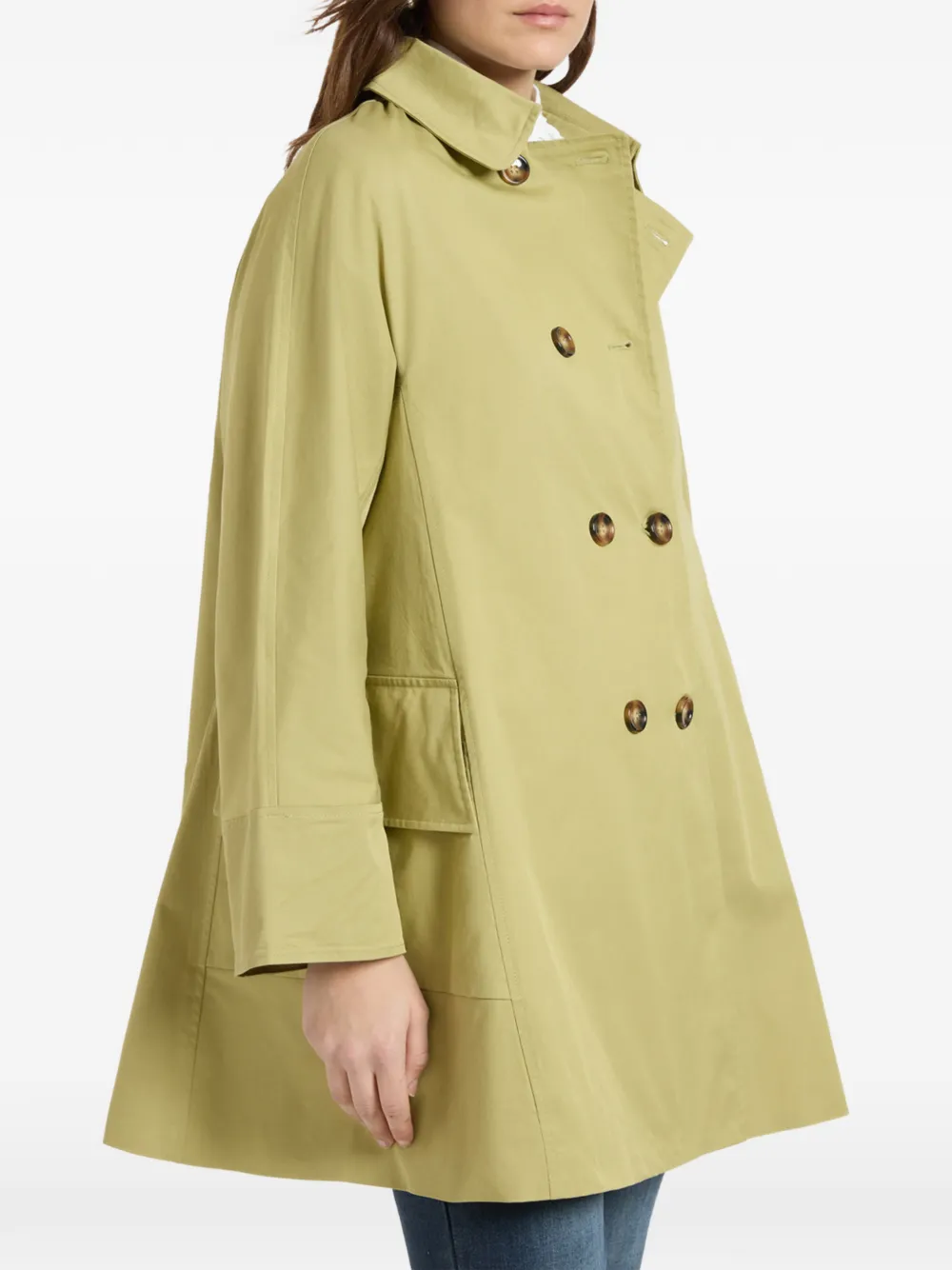  Elena Miro` Gabardine Trench Coat - Green 