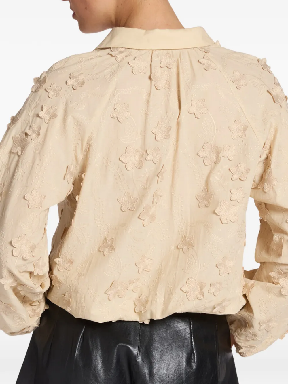  Elena Miro` Cotton Voile Blouse - Neutrals 