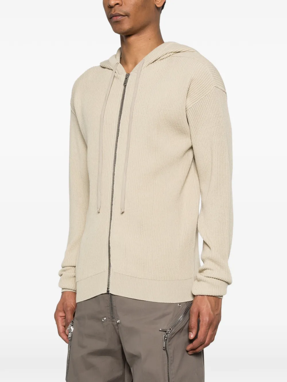 zip-up knitted Hoodie