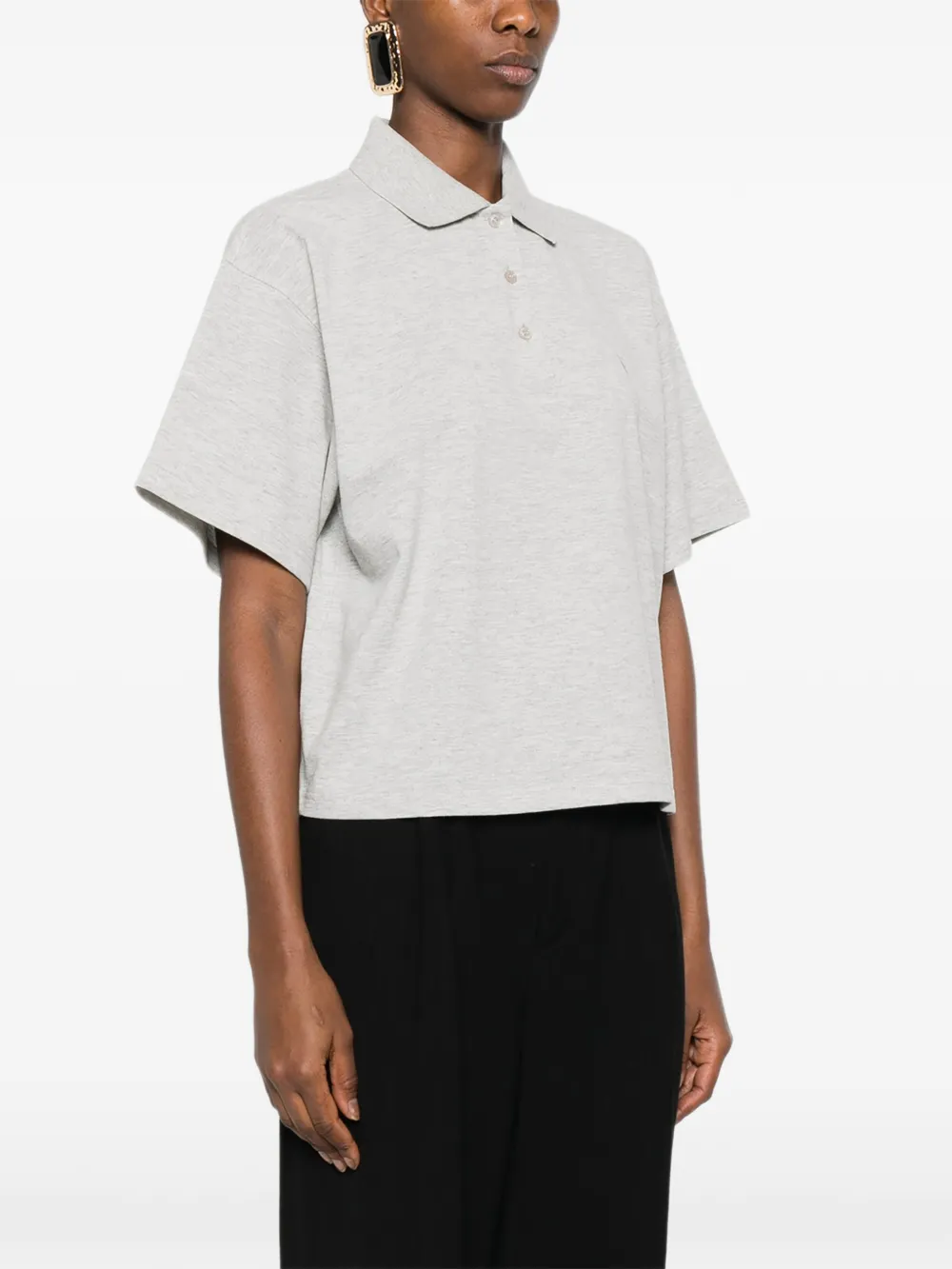  Saint Laurent Buttoned Polo Shirt - Grey 