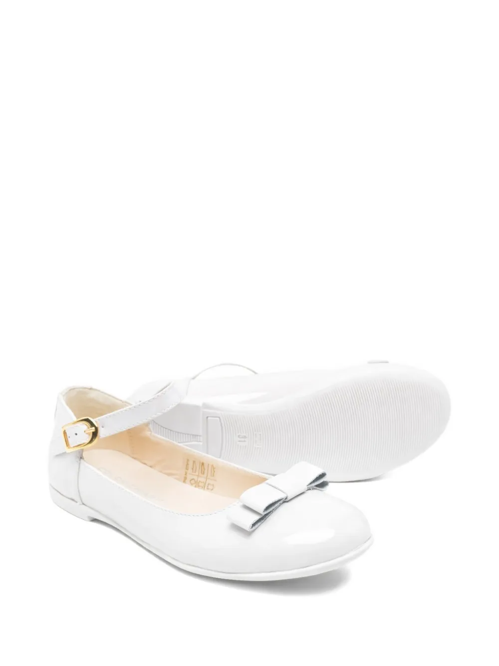 Colorichiari Ballerina's met strik en gesp Wit