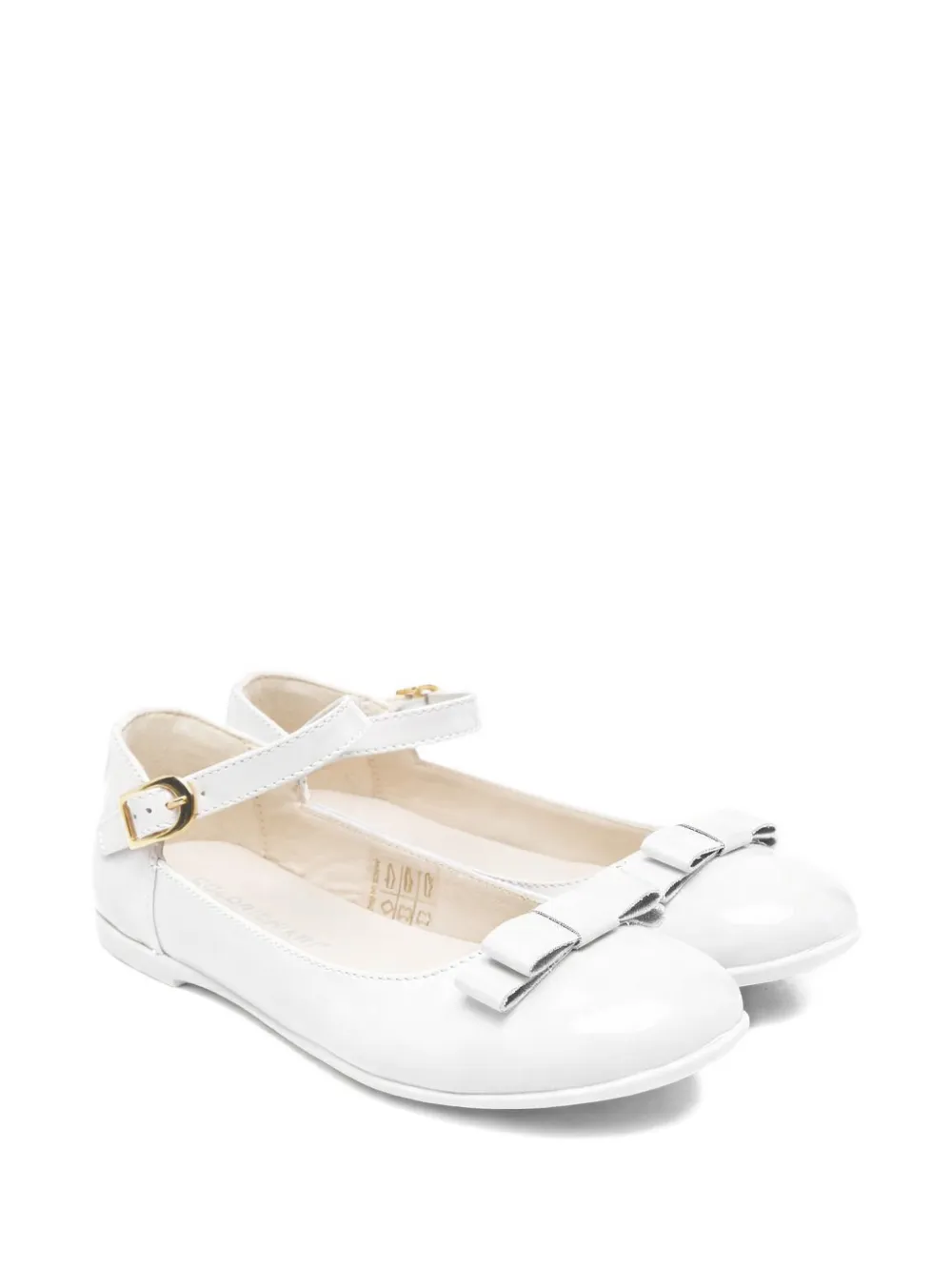 Colorichiari bow buckle ballerina - Bianco