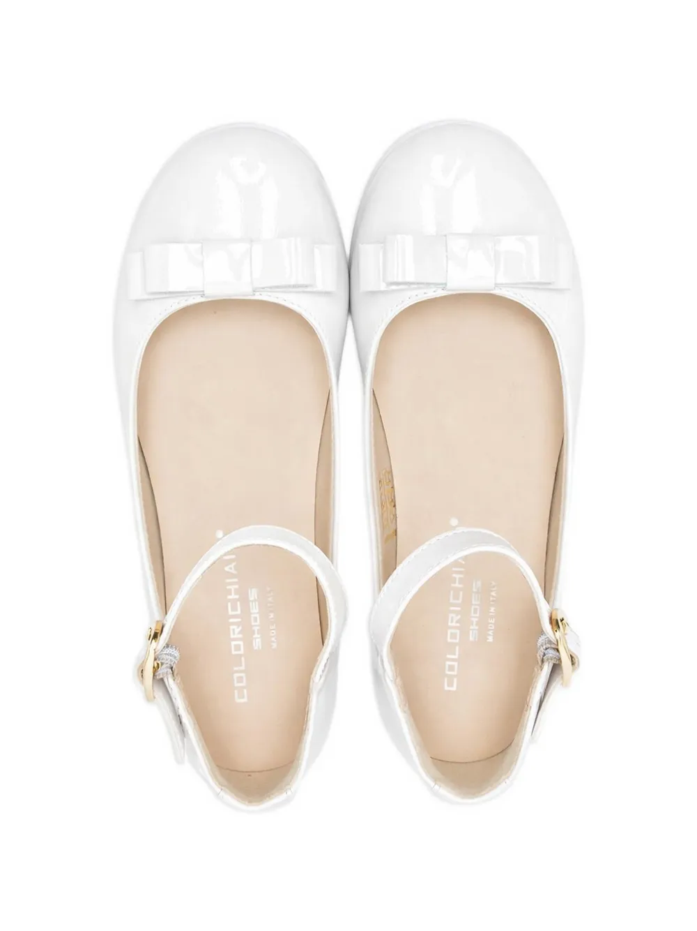 Colorichiari Ballerina's met strik en gesp Wit