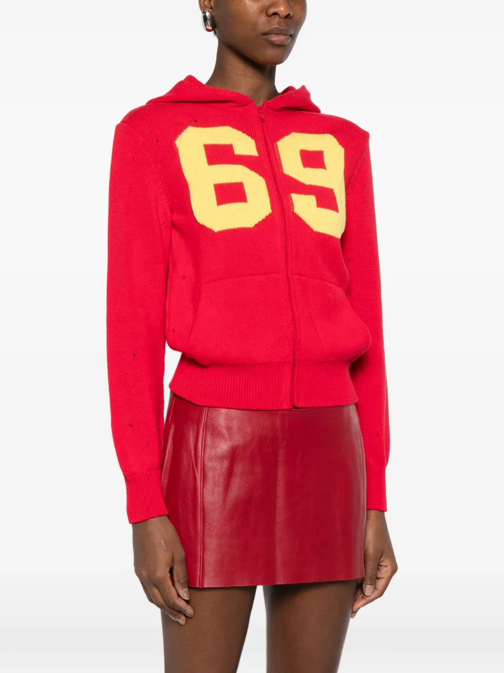 Number Hooded Cardigan