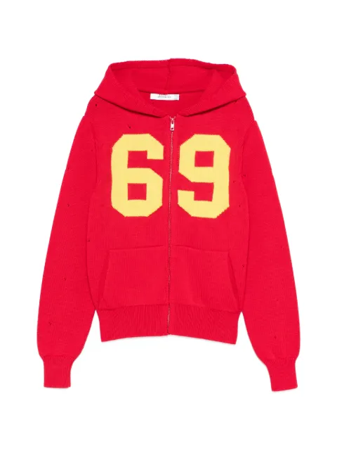Gimaguas number hooded cardigan